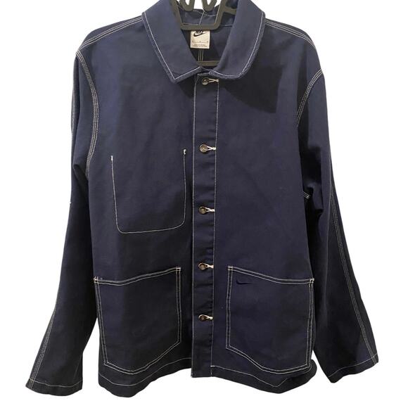 Nike Life Denim Chore Coat Navy Blue Size Medium - Picture 1 of 9